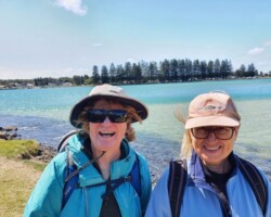 Ursula and Pam walked together today and were given these beautiful proteas by a mum who was in her garden!