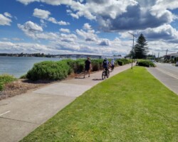 a day of cycling from Woolooware to Wolli Creek, and a return cycle back to Woolooware Station. We will be cycling north along the scenic waterways of Botany Bay, over Taren Point Bridge and along Sans Souci, Ramsgate and Brighton-Le-Sands. 'Cycling Coffee' at picturesque Dolls Point and lunch at Wolli Creek. An easy ride with one section of medium gradient over Taren Point Bridge.